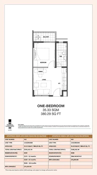 Tierra Lorenzo Lipa 1BR Unit 302